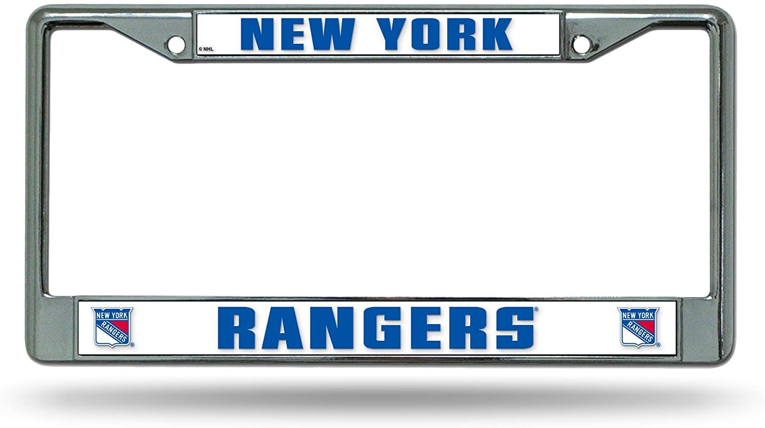 New York Rangers Metal License Plate Frame Chrome Tag Cover 6x12 Inch by Fielders Choice