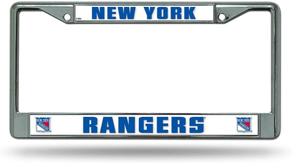 New York Rangers Metal License Plate Frame Chrome Tag Cover 6x12 Inch by Fielders Choice