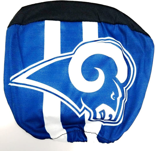 Los Angeles Rams Pair of Premium Auto Head Rest Covers, Full Color Printed, Elastic, 14x10 Inch by Fielders Choice
