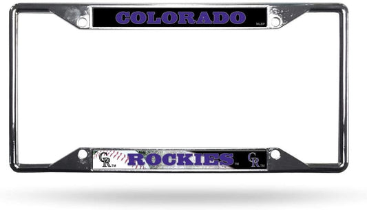 Colorado Rockies Metal License Plate Frame Chrome Tag Cover Ez View 6x12 Inch by Fielders Choice