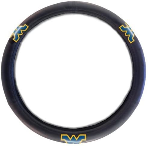 West Virginia Mountaineers Steering Wheel Cover Rubber Grip Black 15 Inch University by Fielders Choice