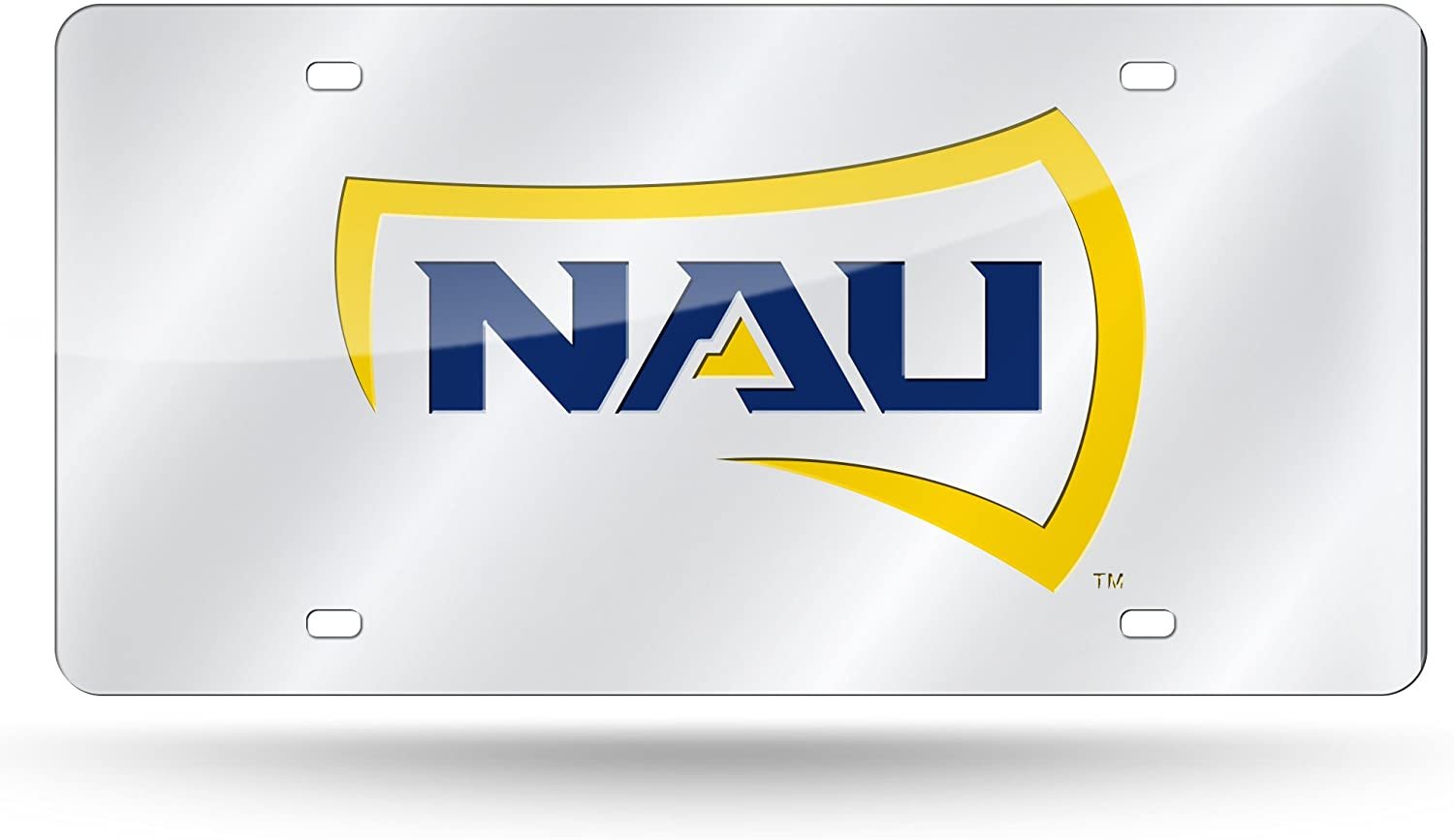 Northern Arizona University Lumberjacks Premium Laser Cut Tag License Plate, Mirrored Acrylic Inlaid, 12x6 Inch by Fielders Choice