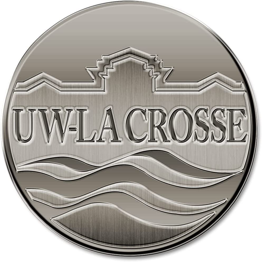 University of Wisconsin La Crosse Eagles Solid Metal Auto Emblem Antique Nickel for Car/Truck/SUV by Fielders Choice