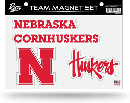 University of Nebraska Cornhuskers Multi Magnet Set 8.5x11 Inch Sheet Die Cut Auto Home by Fielders Choice