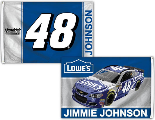 Jimmie Johnson #48 Premium Double Sided 3x5 Feet Flag Banner, Metal Grommets, Outdoor Use by Fielders Choice
