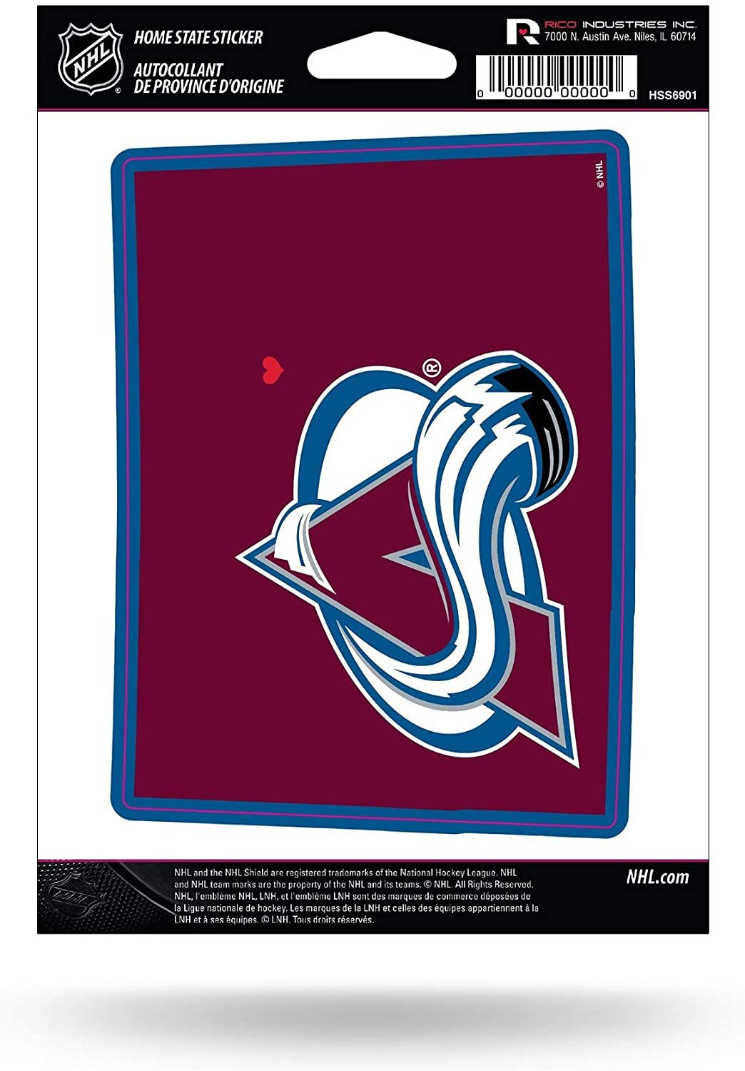 Colorado Avalanche 5 Inch Sticker Decal, Home State Design, Flat Vinyl, Full Adhesive Backing by Fielders Choice