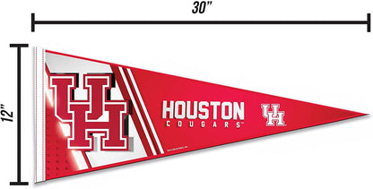 University of Houston Cougars Soft Felt Pennant, 12x30 Inch, Easy To Hang by Fielders Choice