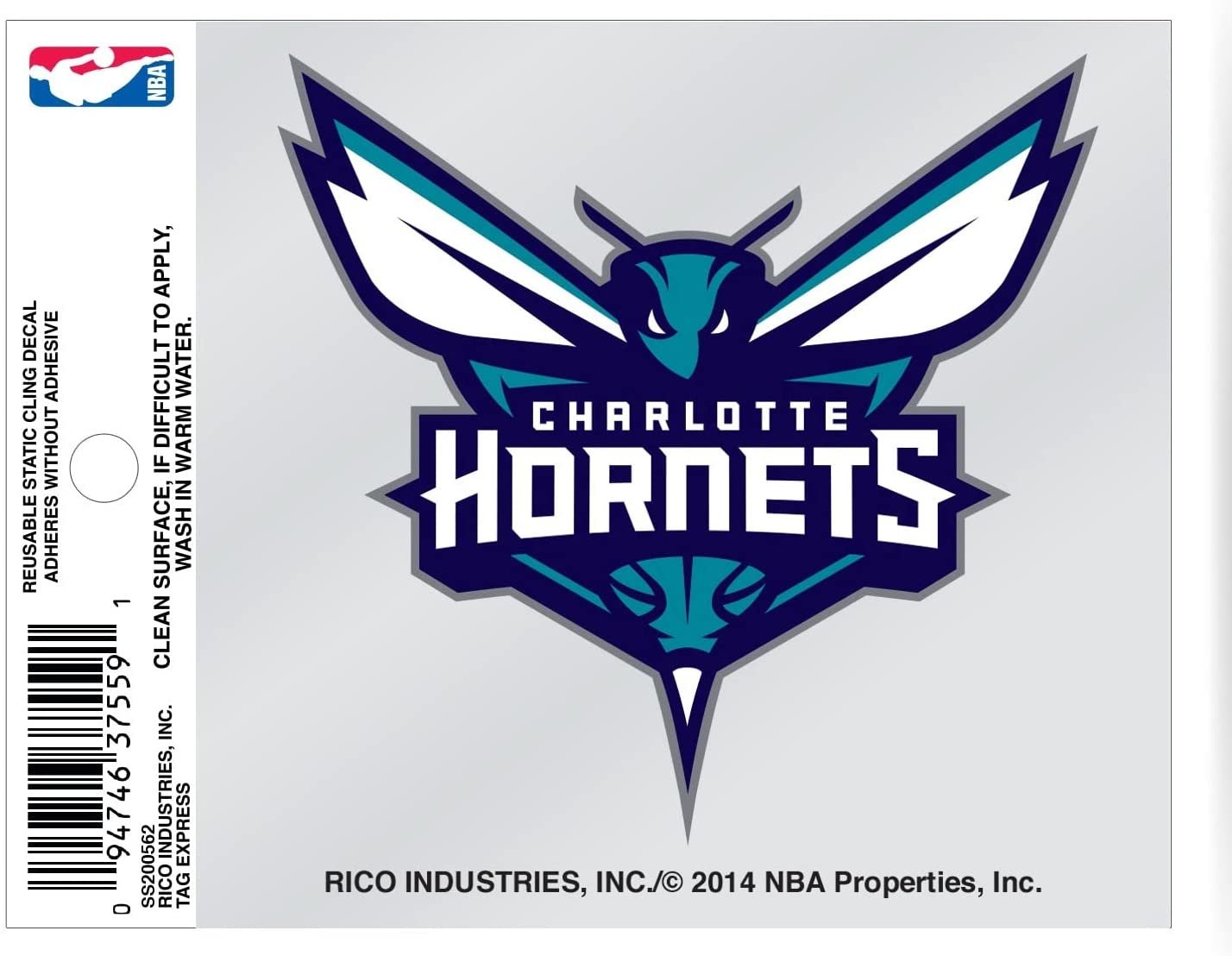 Charlotte Hornets 3 Inch Static Cling Decal by Fielders Choice