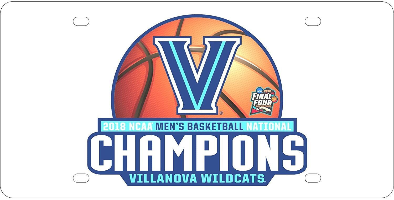 Villanova University Wildcats 2018 Champions Premium Laser Cut Tag License Plate, Mirrored Acrylic Inlaid, 6x12 Inch by Fielders Choice