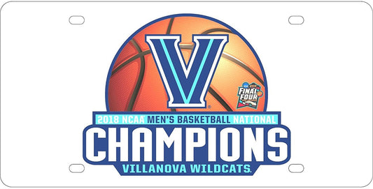 Villanova University Wildcats 2018 Champions Premium Laser Cut Tag License Plate, Mirrored Acrylic Inlaid, 6x12 Inch by Fielders Choice