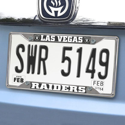 Las Vegas Raiders Metal License Plate Frame Chrome Tag Cover 6x12 Inch by Fielders Choice