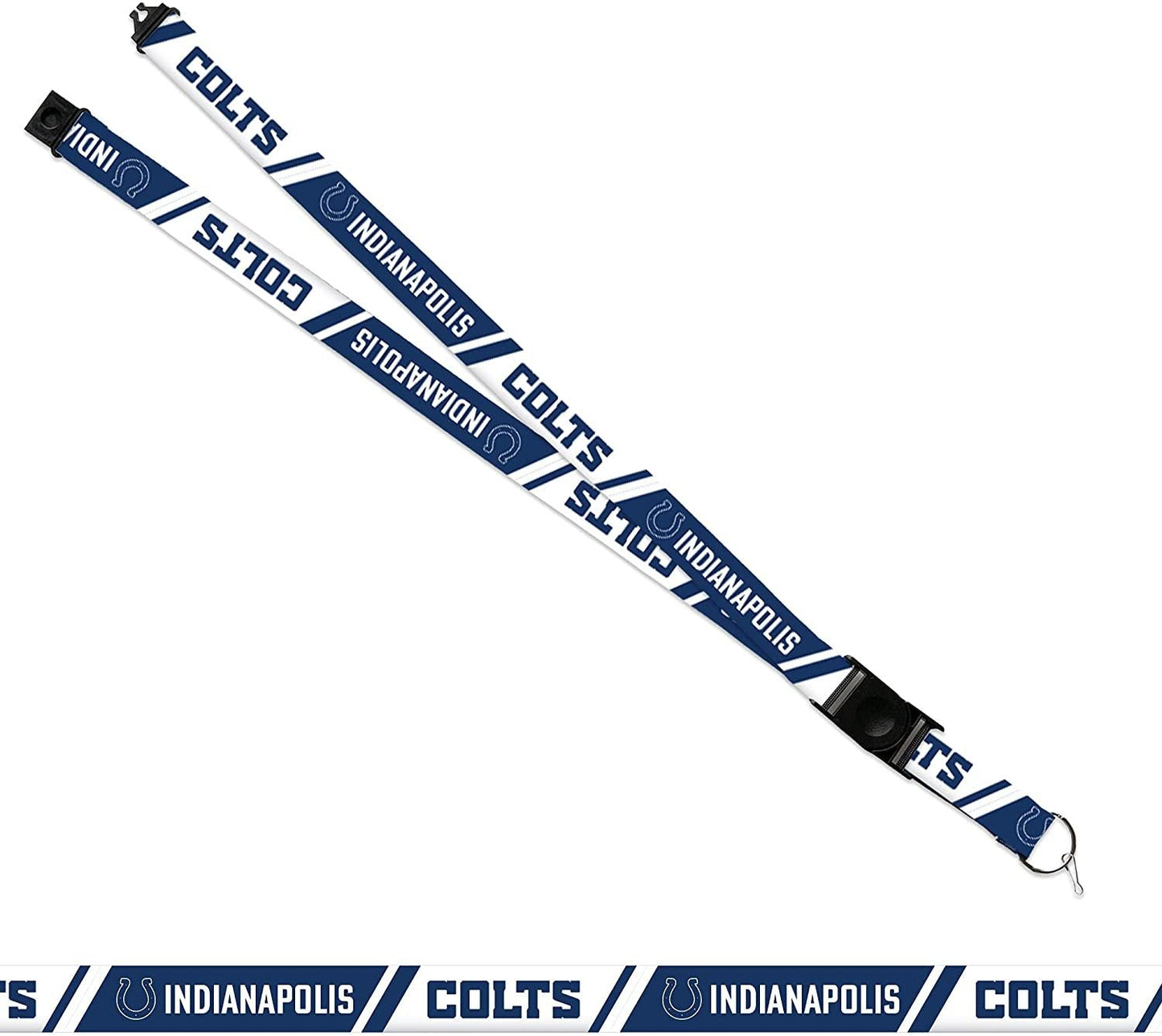 Indianapolis Colts Lanyard Keychain Double Sided Breakaway Safety Design Adult 18 Inch by Fielders Choice