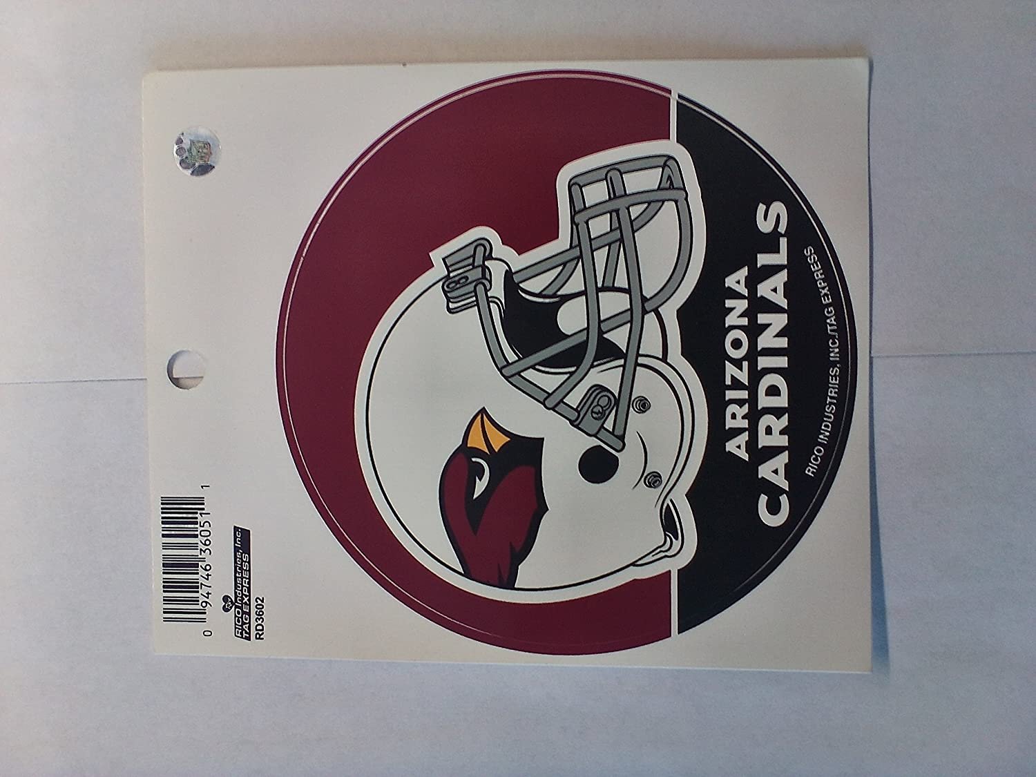 Arizona Cardinals 4 Inch Flat Vnyl Round Decal Sticker Auto Home by Fielders Choice