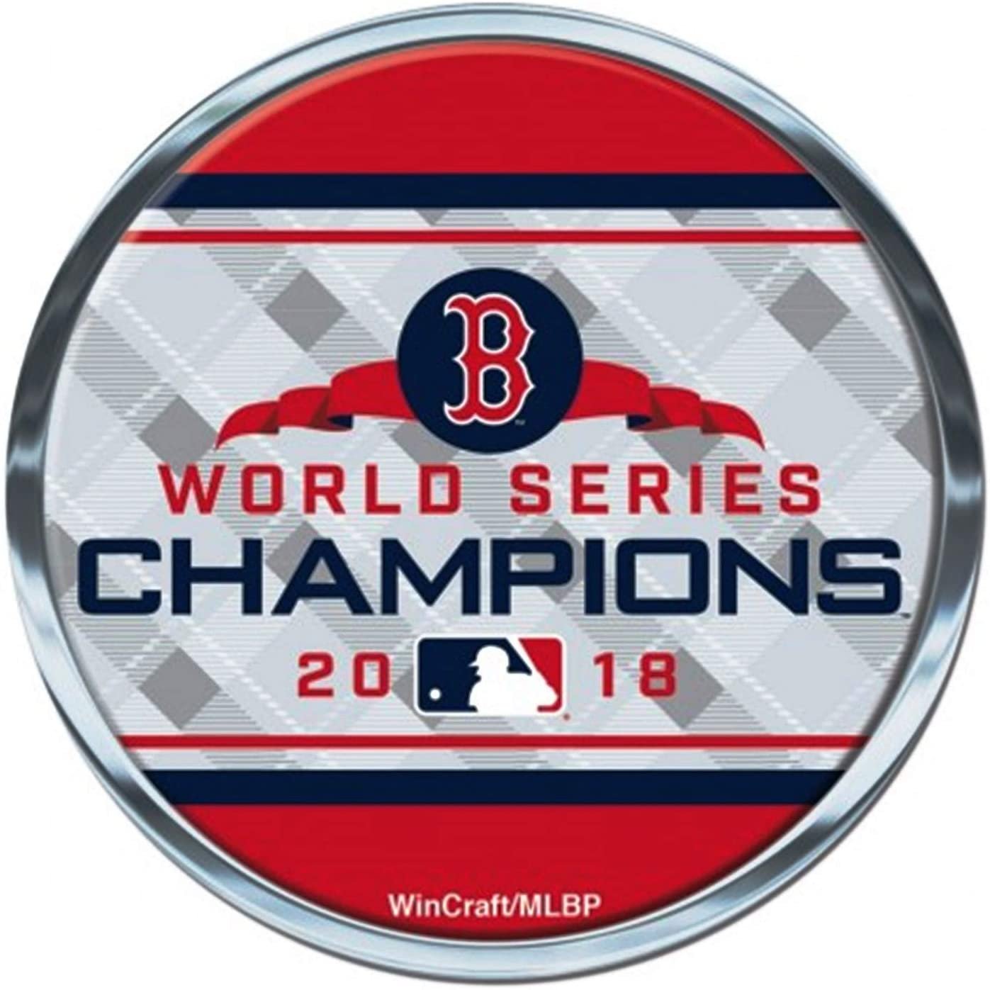 Boston Red Sox World Series Champions Premium Round Domed Auto Emblem Raised Decal Baseball by Fielders Choice