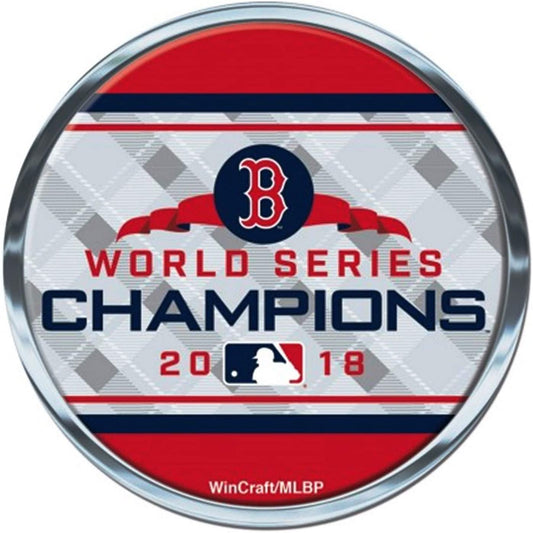 Boston Red Sox World Series Champions Premium Round Domed Auto Emblem Raised Decal Baseball by Fielders Choice
