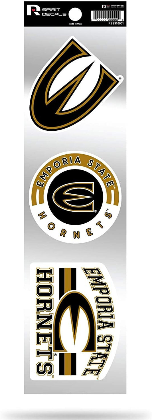 Emporia State Hornets Triple Retro Throwback Spirit Decals Flat Vinyl Auto Home Sticker Sheet University of by Fielders Choice