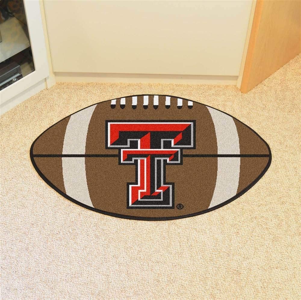 Texas Tech University Red Raiders Floor Mat Area Rug, 20x32 Inch, Non-Skid Backing, Football Design by Fielders Choice