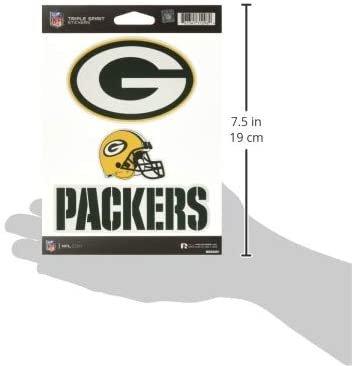 NFL Rico Industries Die Cut 3-Piece Triple Spirit Sticker Sheet, Green Bay Packers by Fielders Choice
