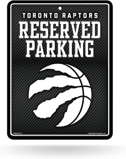 Toronto Raptors Metal Parking Novelty Wall Sign 8.5 x 11 Inch Carbon Fiber Design by Fielders Choice