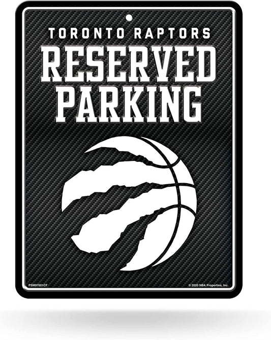 Toronto Raptors Metal Parking Novelty Wall Sign 8.5 x 11 Inch Carbon Fiber Design by Fielders Choice
