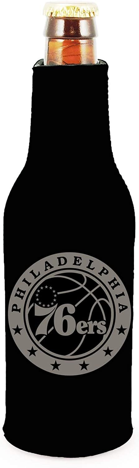 Philadelphia 76ers 2-Pack Tonal Black Design Zipper Bottle Neoprene Beverage Insulator Holder Basketball by Fielders Choice