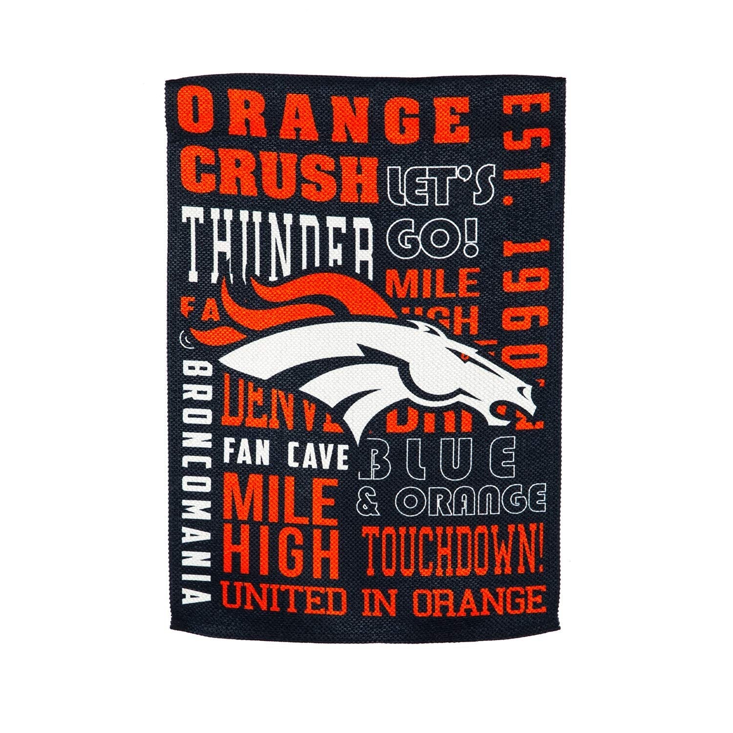Denver Broncos Premium Double Sided Banner House Flag, Fan Rules Design, 28x44 Inch by Fielders Choice