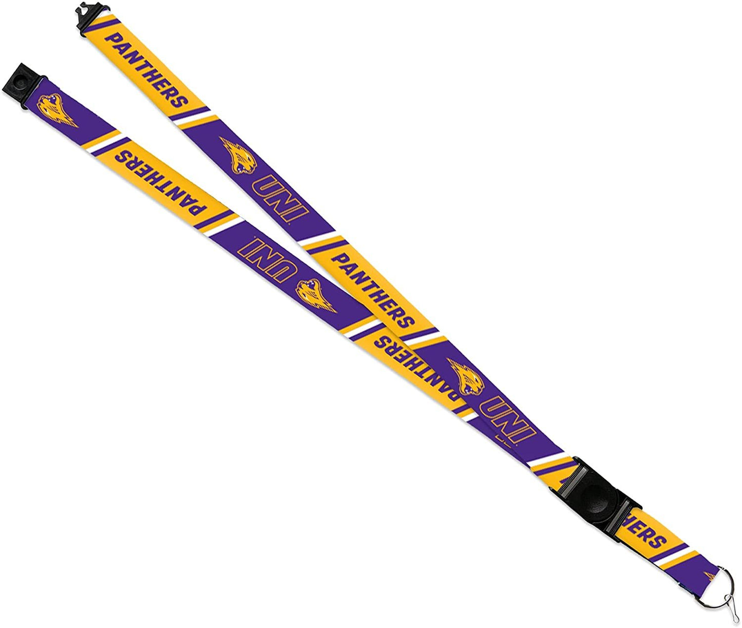 University of Northern Iowa Panthers Lanyard Keychain Double Sided Breakaway Safety Design Adult by Fielders Choice