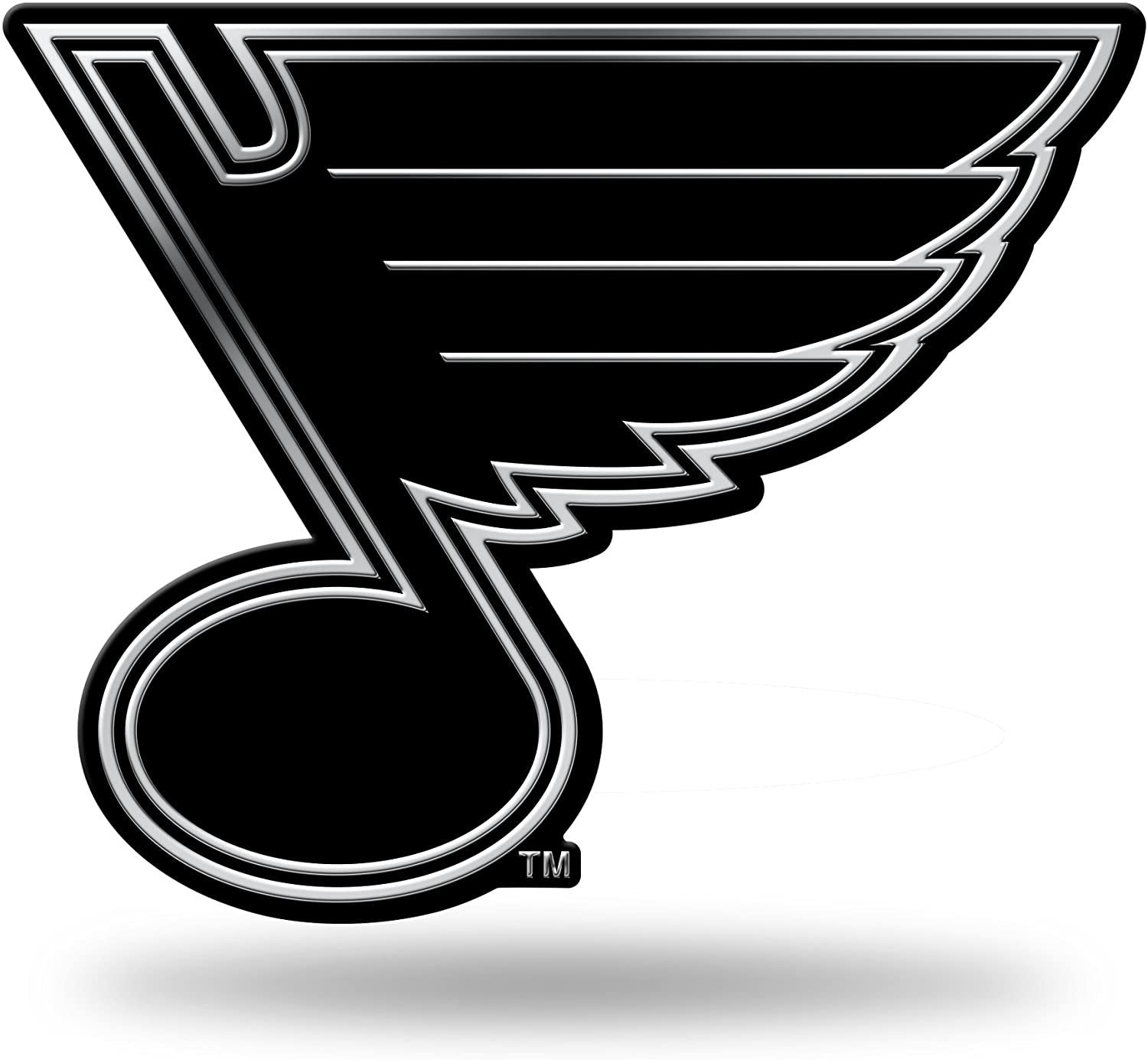 St Louis Blues Auto Emblem, Silver Chrome Color, Raised Molded Plastic, 3.5 Inch, Adhesive Tape Backing by Fielders Choice