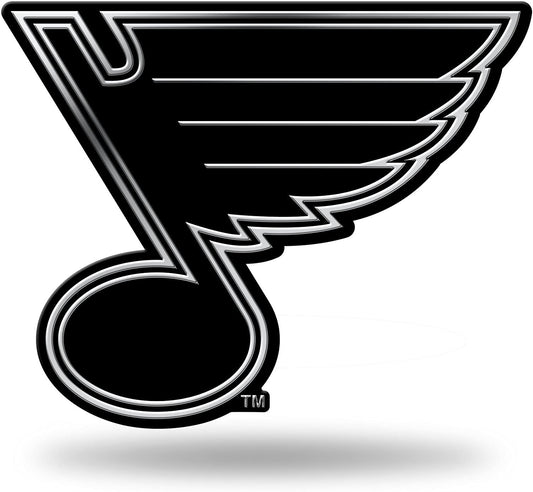 St Louis Blues Auto Emblem, Silver Chrome Color, Raised Molded Plastic, 3.5 Inch, Adhesive Tape Backing by Fielders Choice