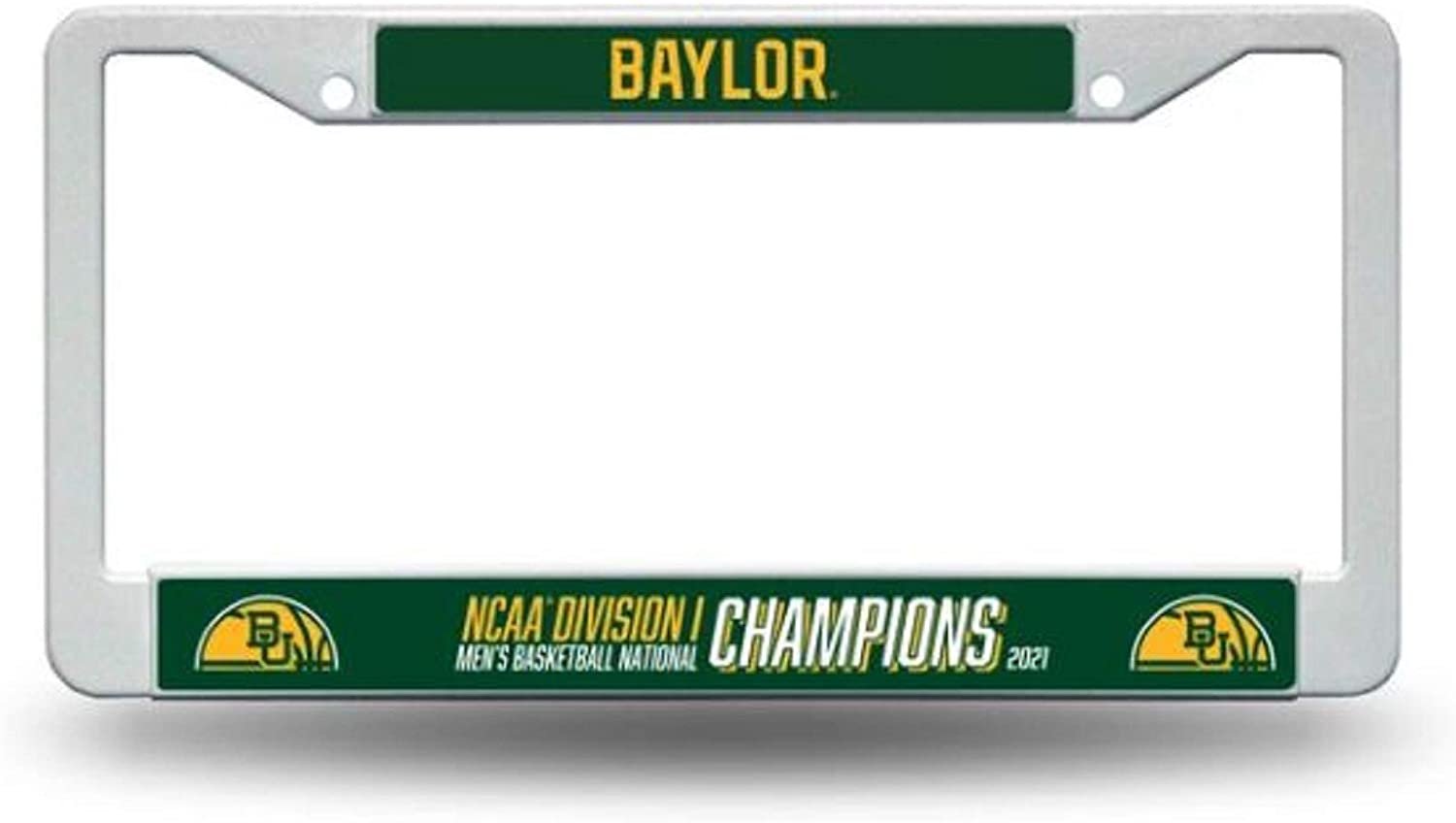 Baylor 2021 Champions License Plate Frame White Plastic Tag Cover University by Fielders Choice