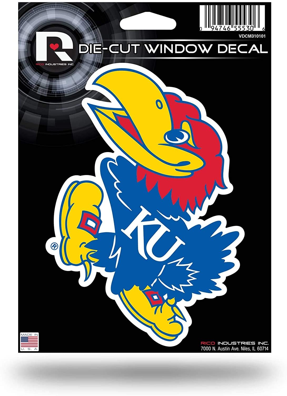 University of Kansas Jayhawks 5 Inch Die Cut Flat Vinyl Decal Sticker Adhesive Backing by Fielders Choice