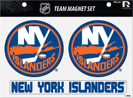 New York Islanders 3 Piece Multi Magnet Set, 8.5x11 Inch Sheet Auto Home by Fielders Choice