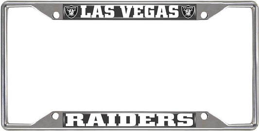 Las Vegas Raiders Metal License Plate Frame Chrome Tag Cover 6x12 Inch by Fielders Choice