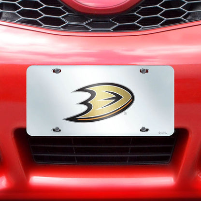 NHL Anaheim Ducks Inlaid License Plate, 6" x 12"/Small, Black by Fielders Choice