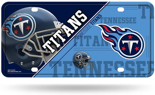 Tennessee Titans Metal Auto Tag License Plate, Split Design, 6x12 Inch by Fielders Choice