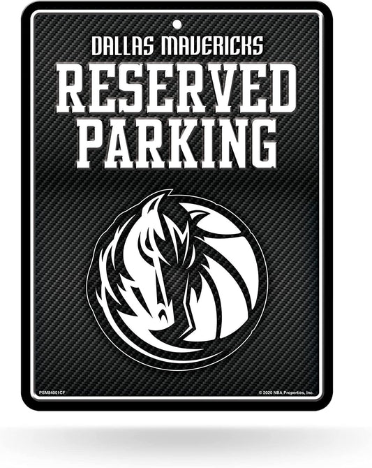 Dallas Mavericks Metal Parking Novelty Wall Sign 8.5 x 11 Inch Carbon Fiber Design by Fielders Choice