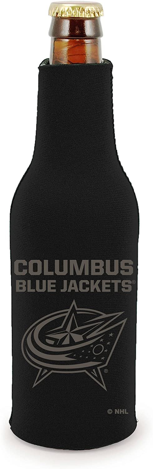 Columbus Blue Jackets 2-Pack Zipper Bottle Tonal Black Beverage Insulator Neoprene Holder Cooler Coolie Hockey by Fielders Choice