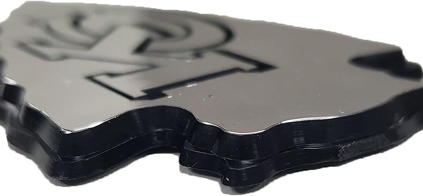 University of Louisville Cardinals Silver Chrome Color Auto Emblem Molded Raised Adhesive Tape Backing by Fielders Choice