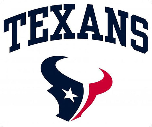 Texans 8" ARCHED Decal Flat Vinyl Reusable Repositionable Auto Football by Fielders Choice