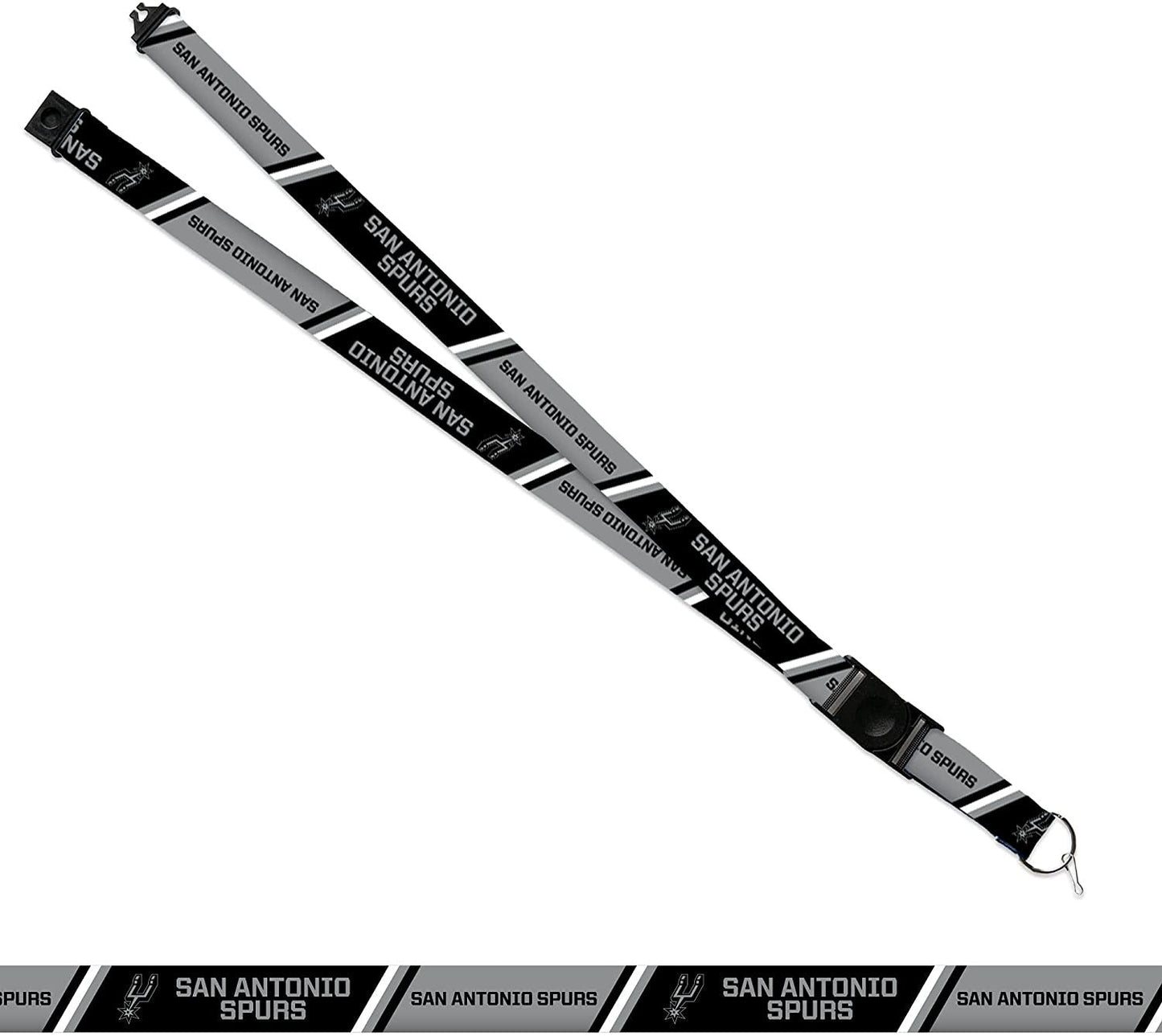 San Antonio Spurs Premium Lanyard Keychain 18 Inch Button Clip Safety Breakaway by Fielders Choice
