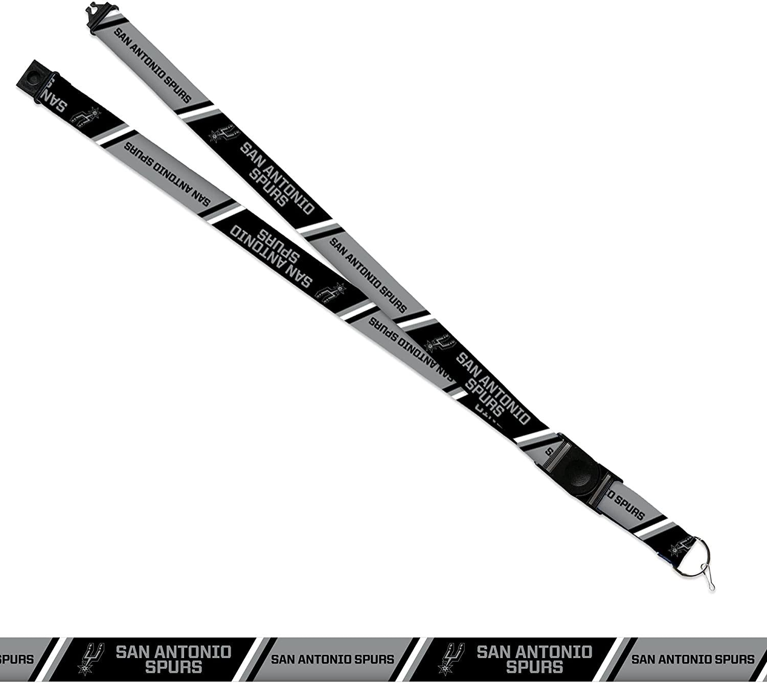 San Antonio Spurs Premium Lanyard Keychain 18 Inch Button Clip Safety Breakaway by Fielders Choice