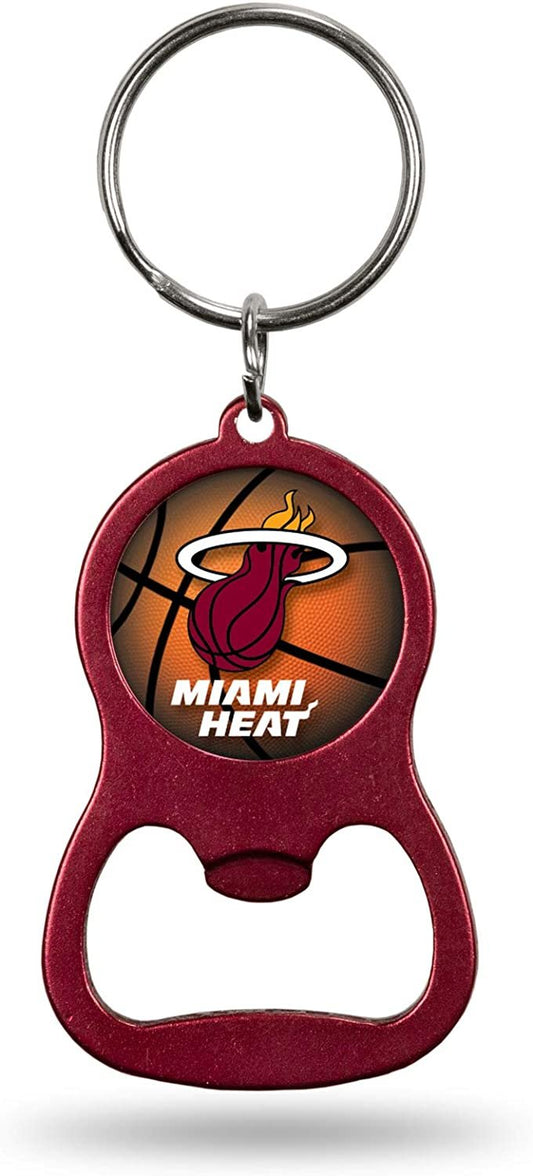 Miami Heat Premium Solid Metal Bottle Opener Keychain, Key Ring, Team Color by Fielders Choice