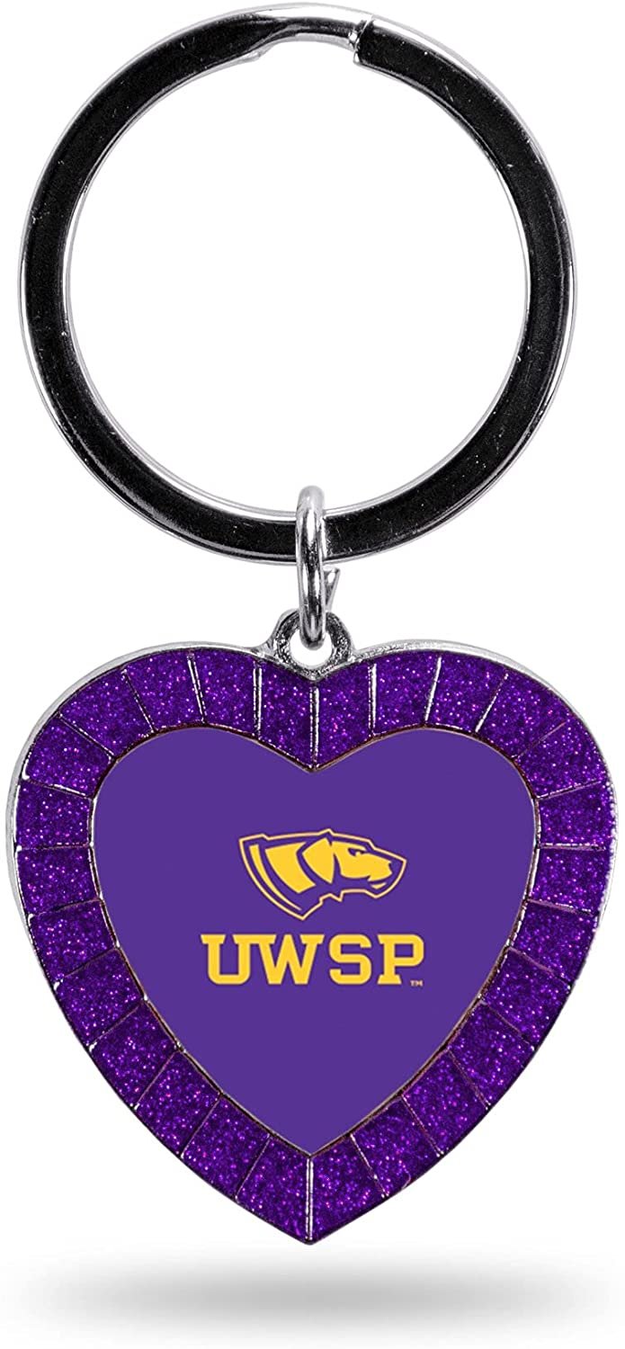 Wisconsin Stevens Point Keychain Rhinestone Heart Decal Emblem Team Color University of by Fielders Choice