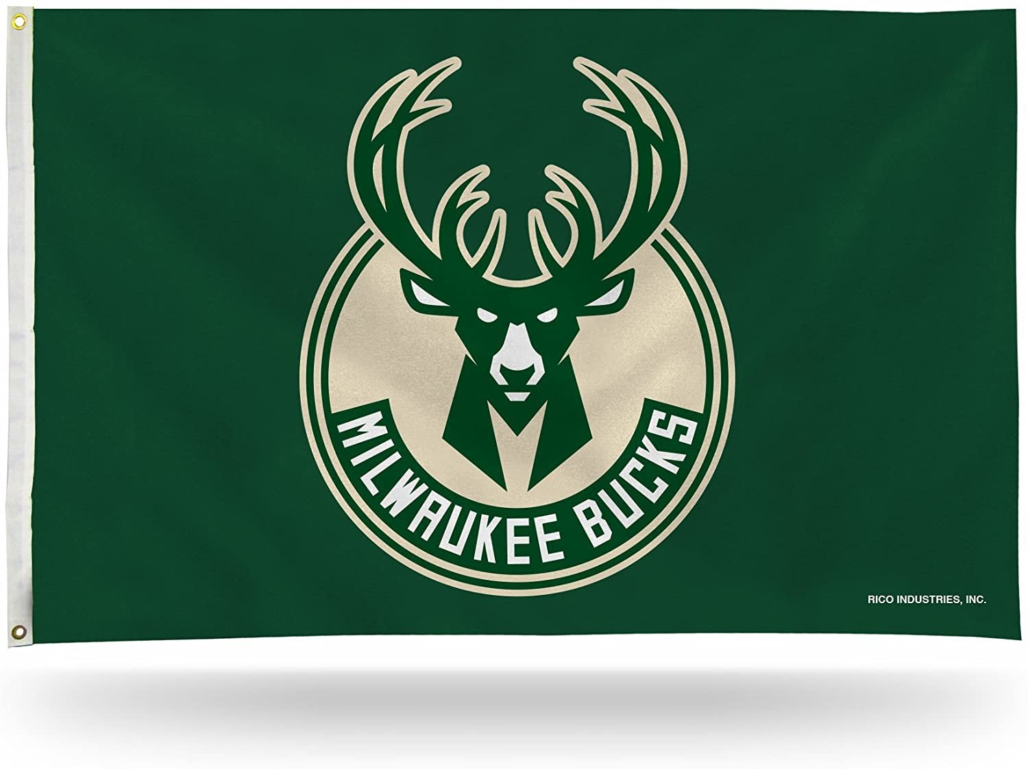 Milwaukee Bucks Premium 3x5 Feet Flag Banner, Logo Design, Metal Grommets, Outdoor Use, Single Sided by Fielders Choice