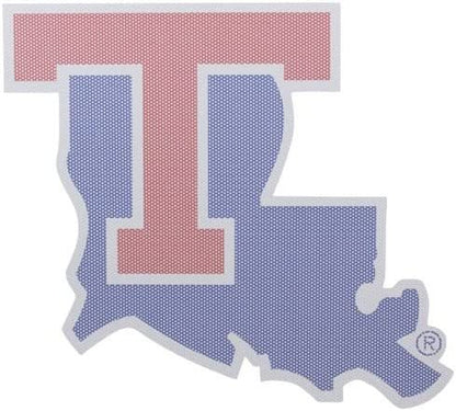 Louisiana Tech University Bulldogs 8 Inch Perforated Auto Window Film Decal One-Way Vision Exterior Application by Fielders Choice