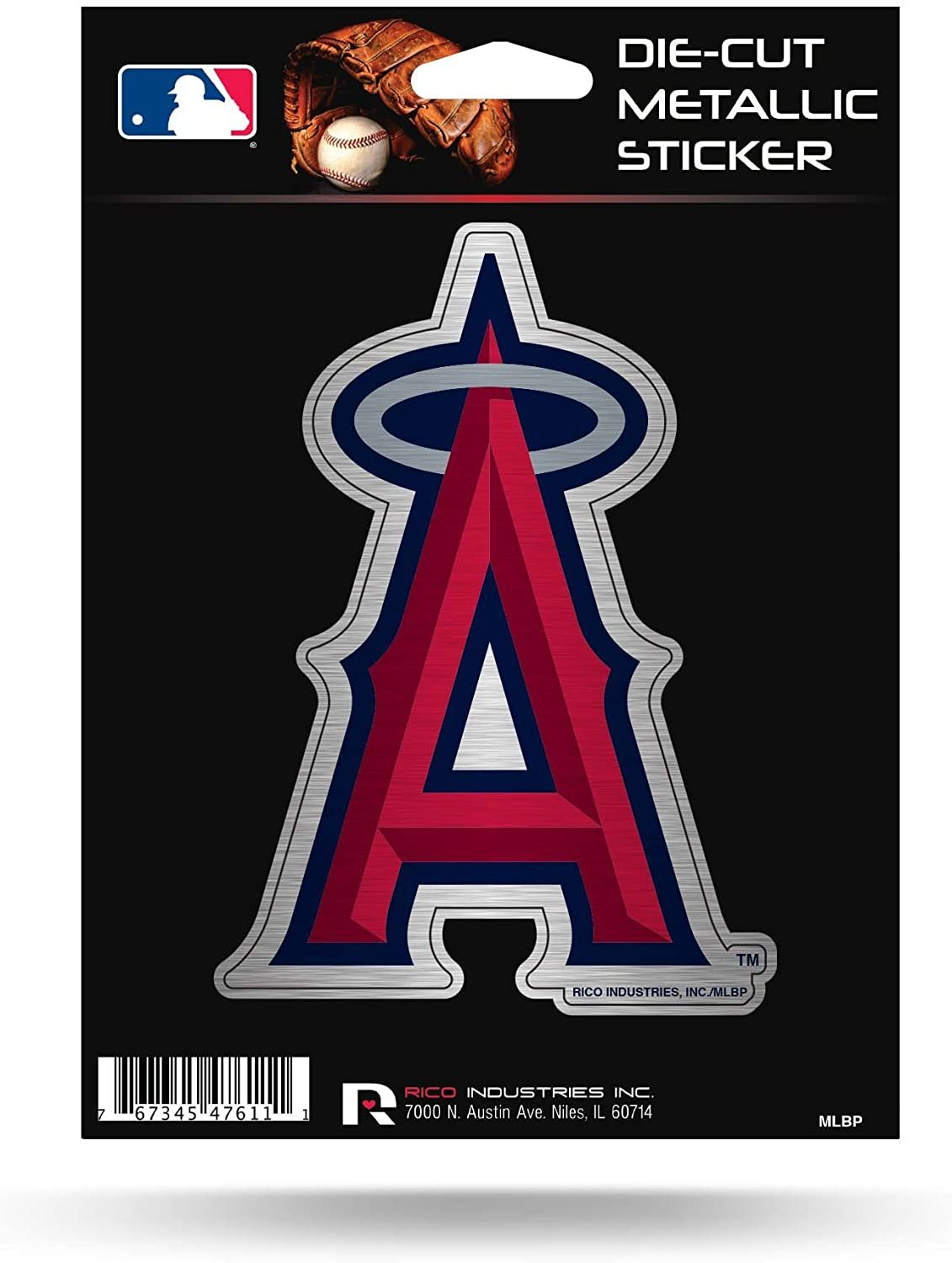Los Angeles Angels 5 Inch Decal Sticker, Metallic Chrome Shimmer Design, Full Adhesive Backing by Fielders Choice