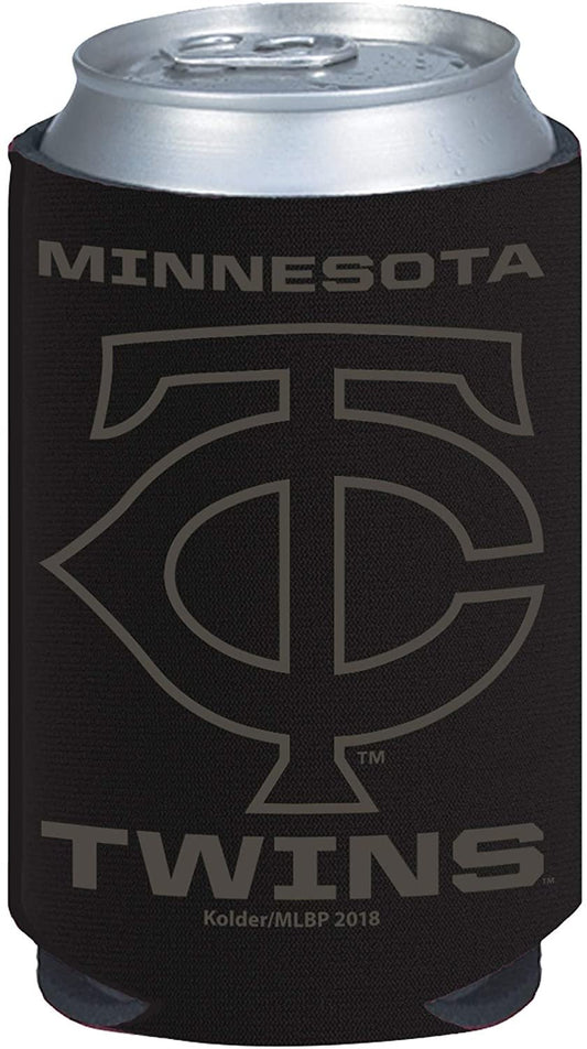 Minnesota Twins 2-Pack Tonal Black Design 12oz CAN Neoprene Beverage Insulator Holder Cooler Baseball by Fielders Choice