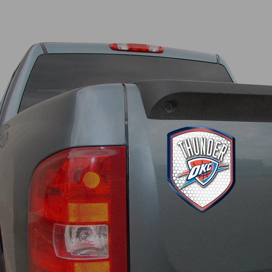 Oklahoma City Thunder High Intensity Reflector, Shield Shape, Raised Decal Sticker, 2.5x3.5 Inch, Home or Auto, Full Adhesive Backing by Fielders Choice
