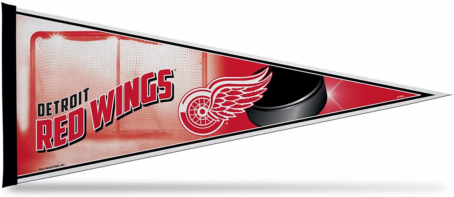 Detroit Red Wings Felt Pennant 12x30 Puck Design by Fielders Choice