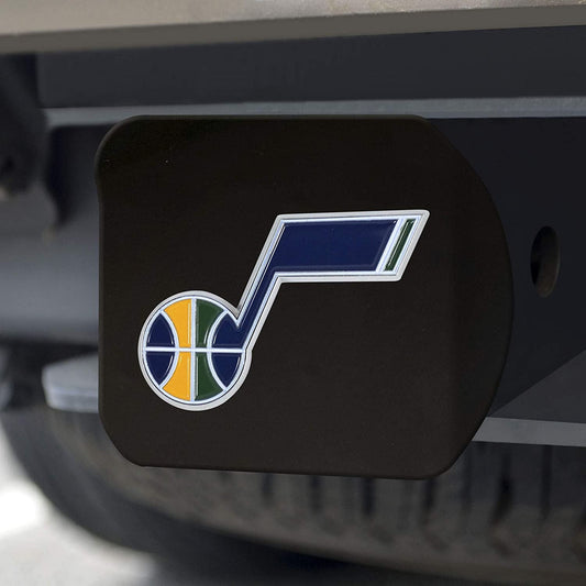 Utah Jazz Solid Metal Black Hitch Cover with Color Metal Emblem 2 Inch Square Type III by Fielders Choice